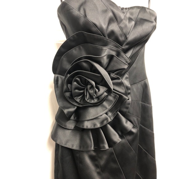 White House Black Market Black Strapless Cocktail Dress Evening Dress Sz 00 A9 - Picture 2 of 5